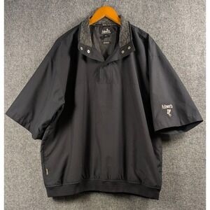 Ashworth Weather Systems Men's XL Black Short Sleeve Wind Pullover Golf Jacket